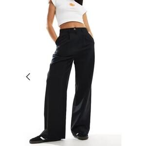 Princess Polly Pants Womens 12 Wide Leg Pleated Tailored High Rise Relaxed Baggy